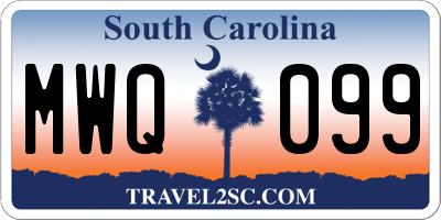 SC license plate MWQ099