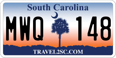 SC license plate MWQ148