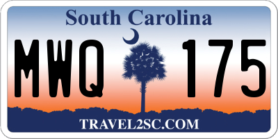 SC license plate MWQ175