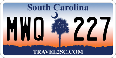 SC license plate MWQ227