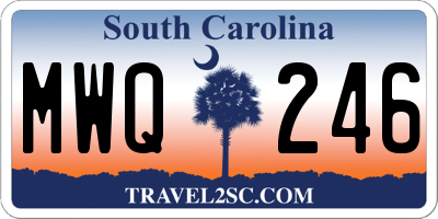 SC license plate MWQ246