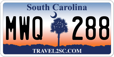 SC license plate MWQ288