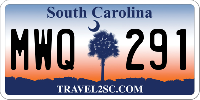 SC license plate MWQ291