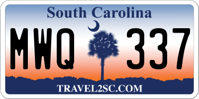 SC license plate MWQ337