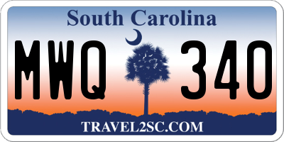 SC license plate MWQ340