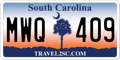 SC license plate MWQ409