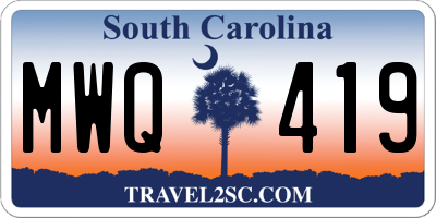 SC license plate MWQ419