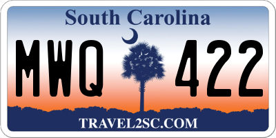 SC license plate MWQ422