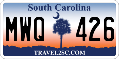 SC license plate MWQ426
