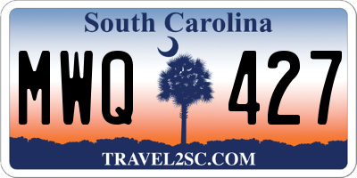 SC license plate MWQ427