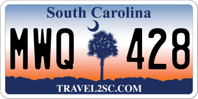 SC license plate MWQ428