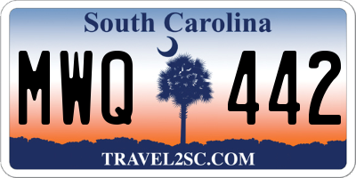 SC license plate MWQ442