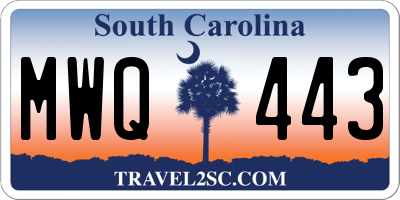 SC license plate MWQ443