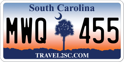 SC license plate MWQ455