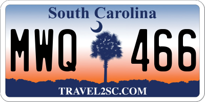 SC license plate MWQ466