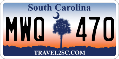 SC license plate MWQ470