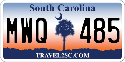 SC license plate MWQ485
