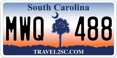 SC license plate MWQ488