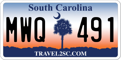 SC license plate MWQ491