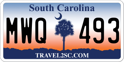 SC license plate MWQ493