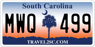 SC license plate MWQ499