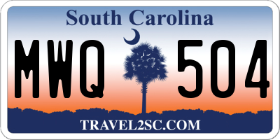 SC license plate MWQ504