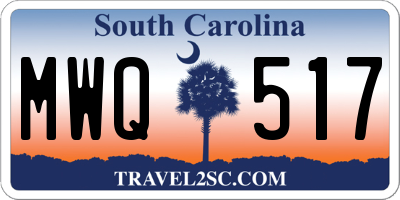 SC license plate MWQ517