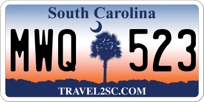 SC license plate MWQ523