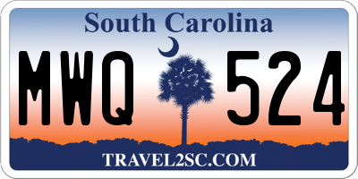 SC license plate MWQ524