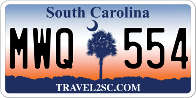 SC license plate MWQ554