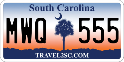 SC license plate MWQ555