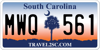 SC license plate MWQ561