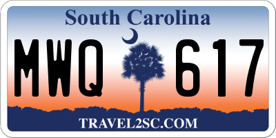 SC license plate MWQ617