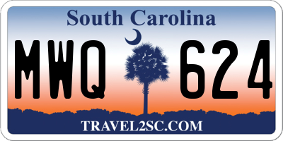 SC license plate MWQ624