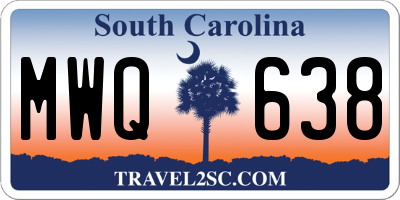 SC license plate MWQ638