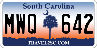 SC license plate MWQ642