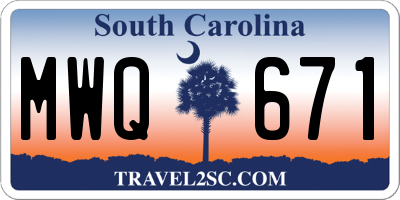 SC license plate MWQ671