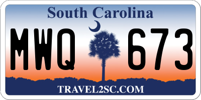 SC license plate MWQ673