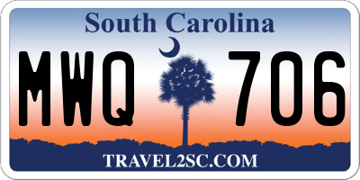 SC license plate MWQ706