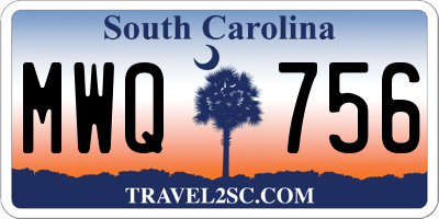 SC license plate MWQ756