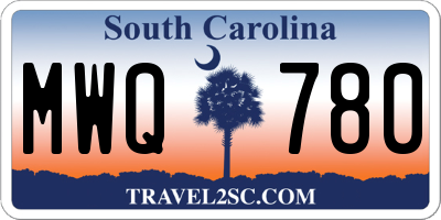 SC license plate MWQ780
