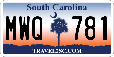 SC license plate MWQ781