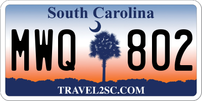 SC license plate MWQ802