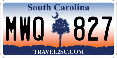SC license plate MWQ827