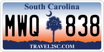 SC license plate MWQ838