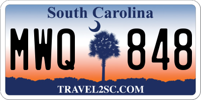 SC license plate MWQ848
