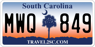SC license plate MWQ849