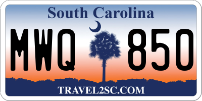 SC license plate MWQ850