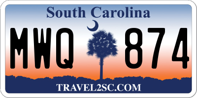 SC license plate MWQ874