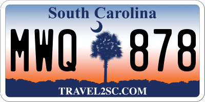 SC license plate MWQ878